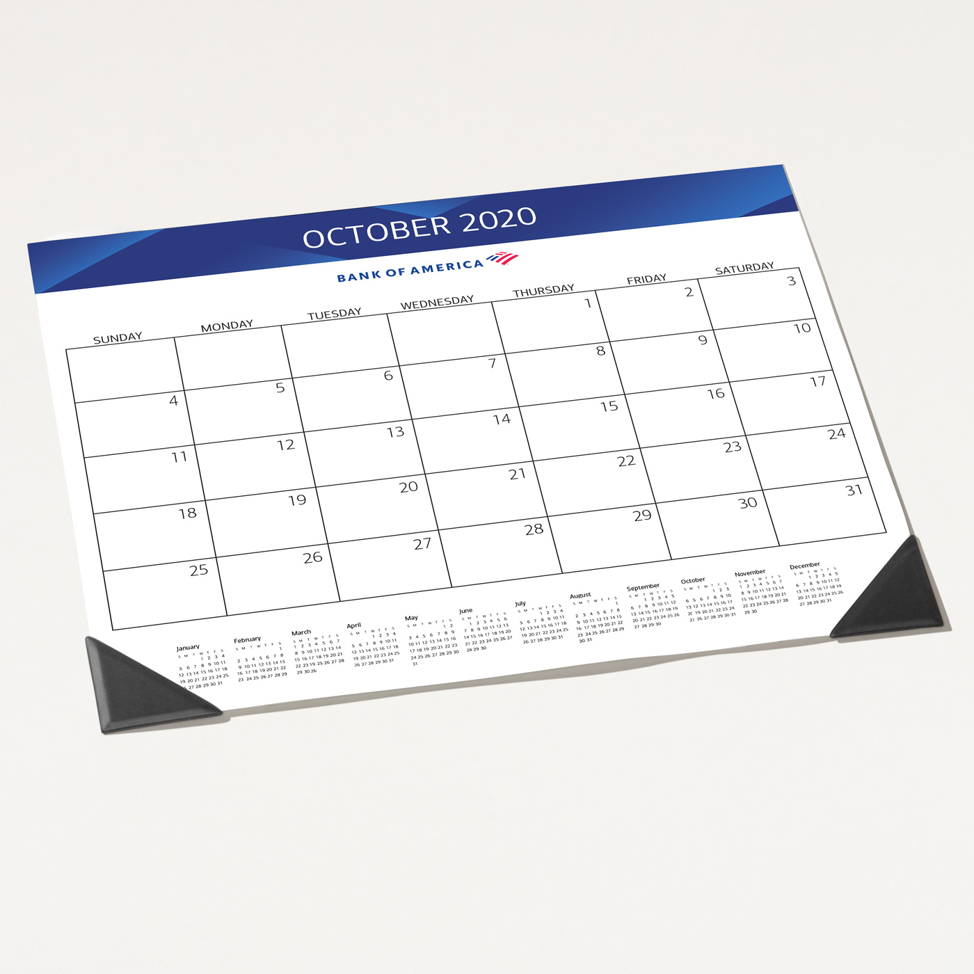 Bank Of America 2020 Desk Blotter Calendar Bank Of America Store